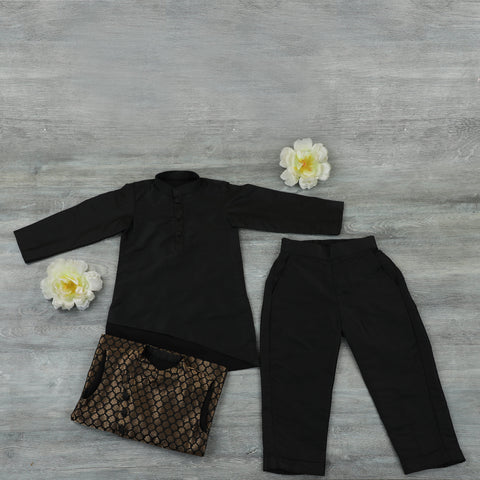 Pre-Order: 3 PIECE KURTA N WAISTCOAT