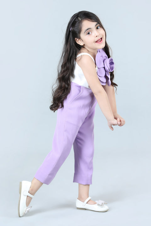 Pre-Order:  Two Colour Jumpsuit with 3D Flowers