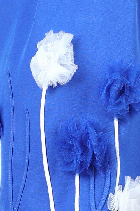 Pre-Order: Straight Dress with Net Flower Detailing
