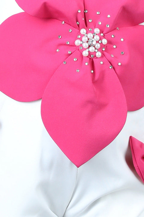 Pre-Order: Jumpsuit with 3D Flowers Embellished with Stones