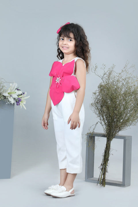Pre-Order: Jumpsuit with 3D Flowers Embellished with Stones