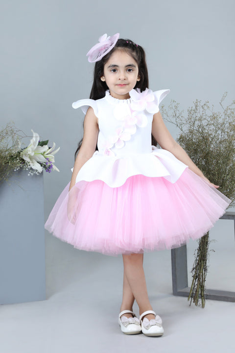 Pre-Order: Flare Dress with 3D Flowers and Hair Accessory