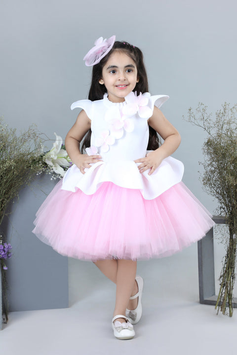 Pre-Order: Flare Dress with 3D Flowers and Hair Accessory