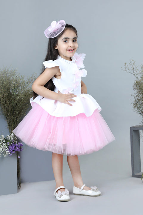 Pre-Order: Flare Dress with 3D Flowers and Hair Accessory