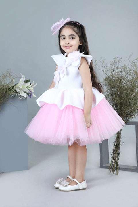 Pre-Order: Flare Dress with 3D Flowers and Hair Accessory