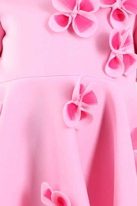 Pre-Order: Flare Dress with 3D Flowers and Hair Band