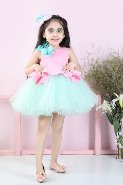 Pre-Order: Dress with Net Flare and Hair Accessory