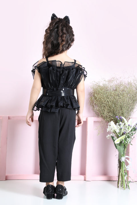 Pre-Order: Top with Metallic Tape includes Top, Pant, Belt and Hair Clip