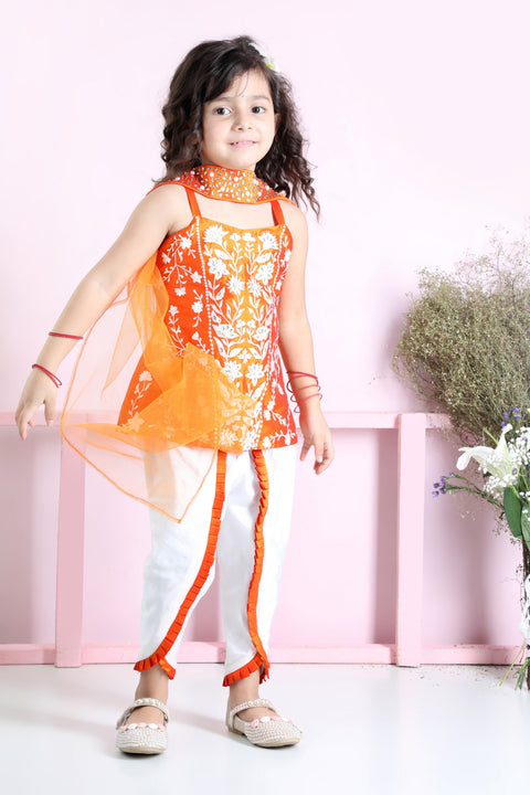 Pre-Order: Thread Embroidery Suit with Pants N Clutch Dupatta