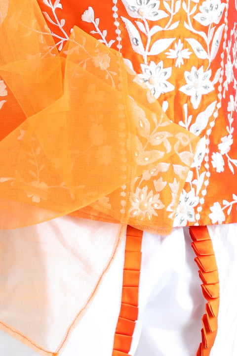 Pre-Order: Thread Embroidery Suit with Pants N Clutch Dupatta