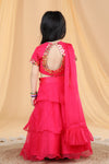 Pre-Order: Organza lehenga with leather patching