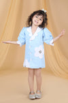 Pre-Order: Coat Dress with Flower Patch and Stone work