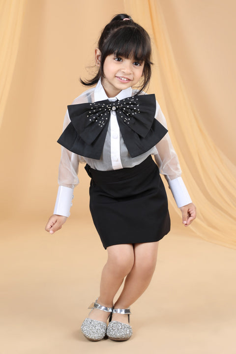 Pre-Order: Top & Skirt with Embellished Bow and Inner