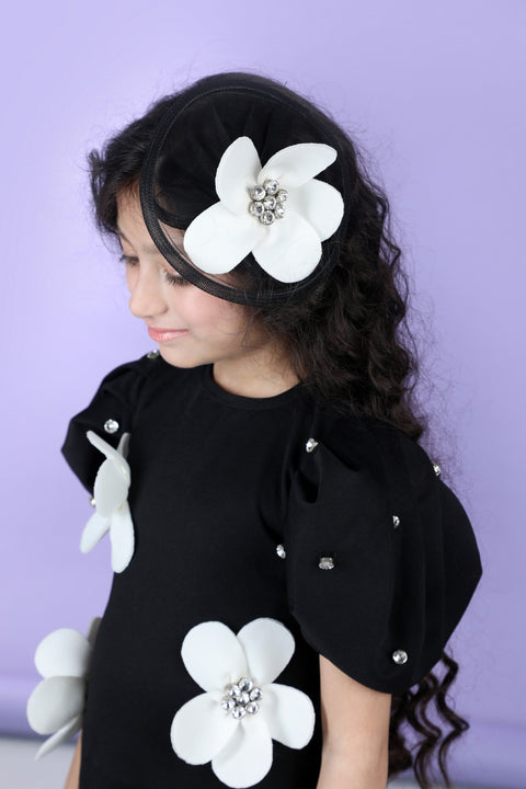 Pre-Order: Straight dress embellished with 3d flower and stone scattering