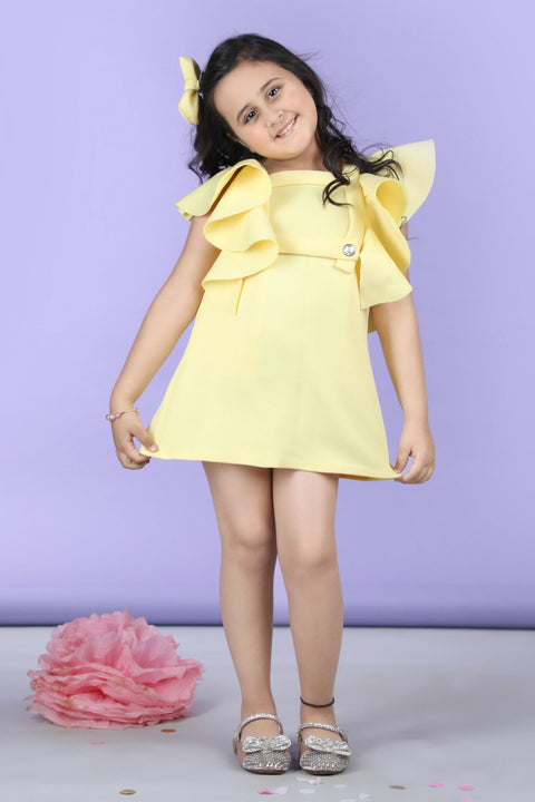 Pre-Order: A line dress embllished with wavy flaps