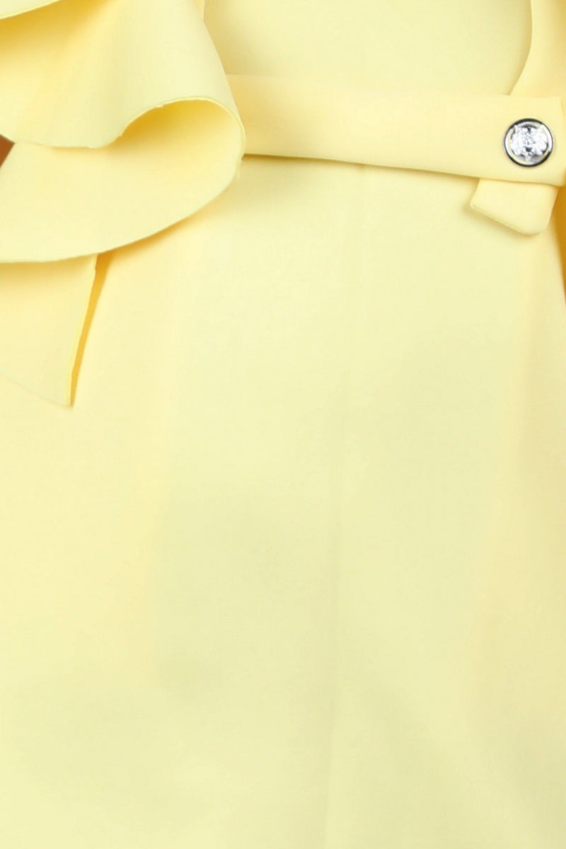 Pre-Order: A line dress embllished with wavy flaps– Peonyy Kids