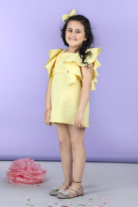 Pre-Order: A line dress embllished with wavy flaps