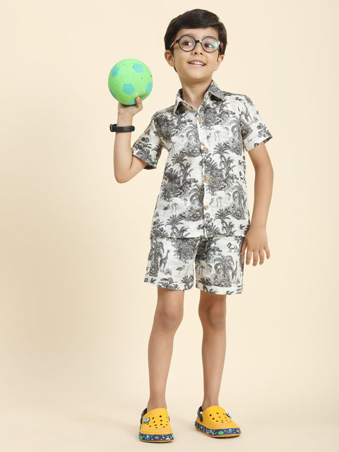 Pre-Order: Wildlife Printed Pure Linen  Premium Co-ords