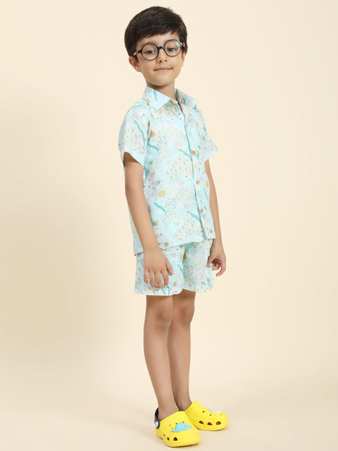 Pre-Order: Waterlife Printed Pure Linen  Premium Co-ords