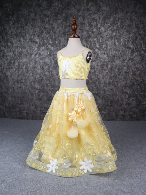 Pre-Order: Yellow white beautiful lehenga