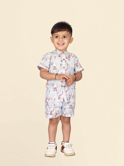 Pre-Order: Goose Printed Pure Linen  Premium Co-ords