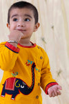Baby Boy 100% Cotton Full Sleeves Dhoti Set - Yellow