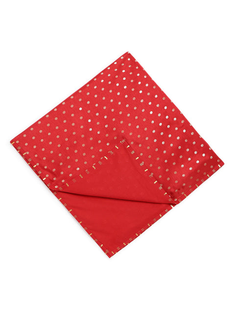 Pre-Order: Baby Girl Chanderi Silk Ruffle Sleeves Combo Set - Red