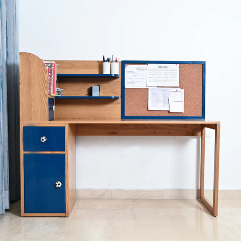 Pre-Order: Blue Kids’ Study Desk with Corkboard