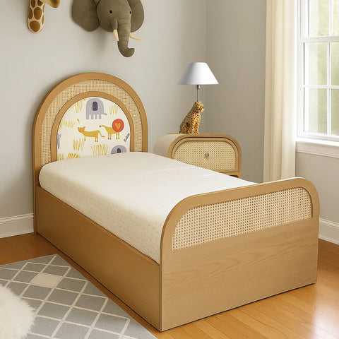 Pre-Order: Safari Cane and Oak Wood Kids Bed