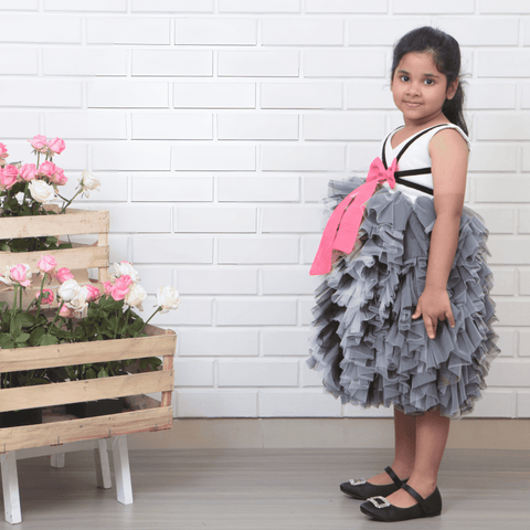 Pre-Order: Black and White Ruffled Dress