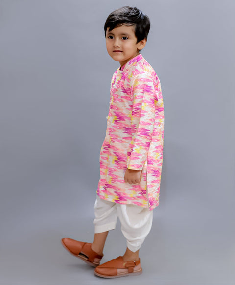 Pre-Order: Shibori Print silk kurta with salwar