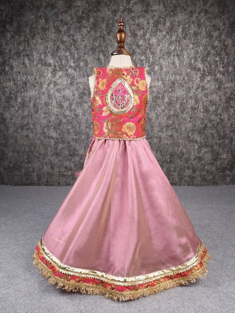 Pre-Order: Gota Lace Detail Brocade Top And Lehenga