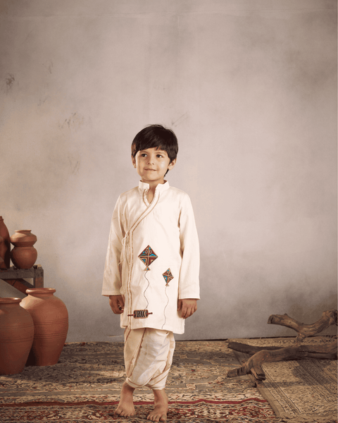 Pre-Order - WHITE KITE DHOTI SET