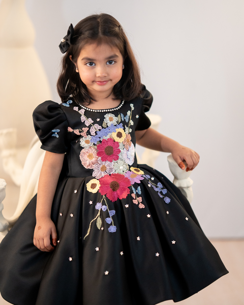 Pre-Order: Black Flora Dress
