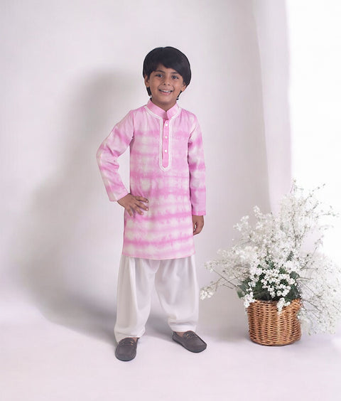 Pre-Order: Pink Tie & Dye Kurta with Salwar