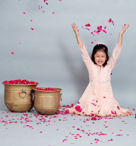 Pre-Order: Meher Tiered Malmal Dress Det