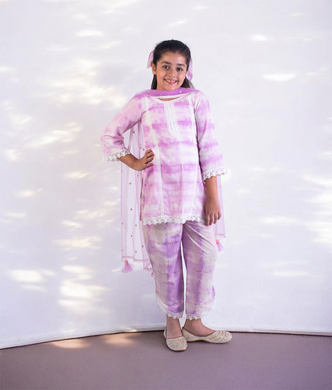 Pre-Order: Lilac Tie & Dye Kurti with Pant