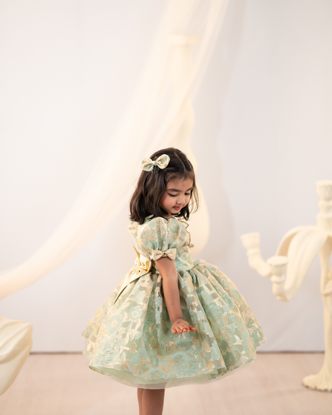 Pre-Order: Regal Jacquard Flared Dress