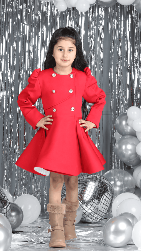 Pre-Order: Coat Dress With Golden Buttons