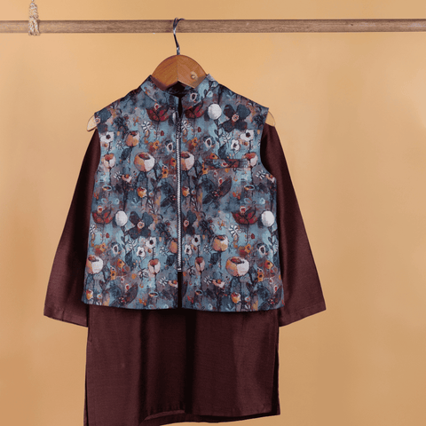 Pre-Order: BLOSSOM PRINT JACKET WITH KURTA AND PANTS