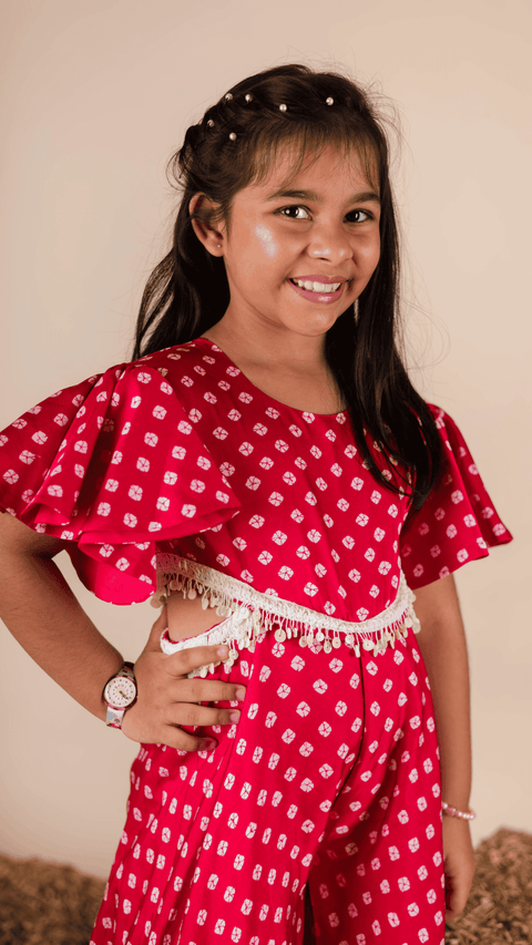 Pre-Order: Pink Bandhej Jumpsuit