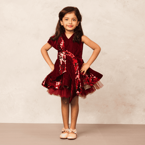 Pre-Order: Handcrafted Velvet Sequence Dress