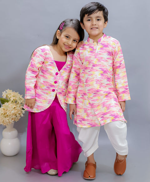 Pre-Order: Shibori Print silk kurta with salwar