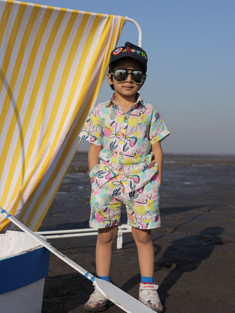 Pre-Order: Fruit and Punch Printed Pure Linen  Premium Co-ords