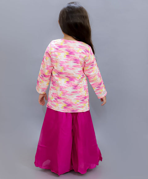 Pre-Order: Plazzo and crop top set with Silk Jacket