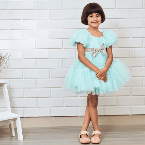 Pre-Order: Pretty Aqua Blue Party Wear Dress