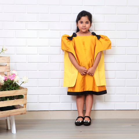 Pre-Order: Mustard Yellow Bowie Dress With Stylish Sleeves