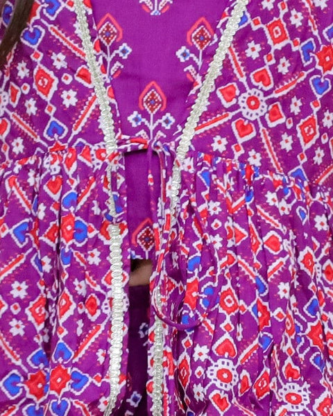 Purple Indo-Western 3 Piece Co-Ord Set