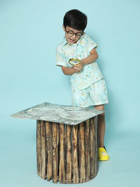 Pre-Order: Waterlife Printed Pure Linen  Premium Co-ords