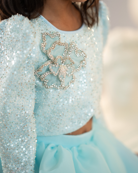 Pre-Order: Blue Layered Lehenga